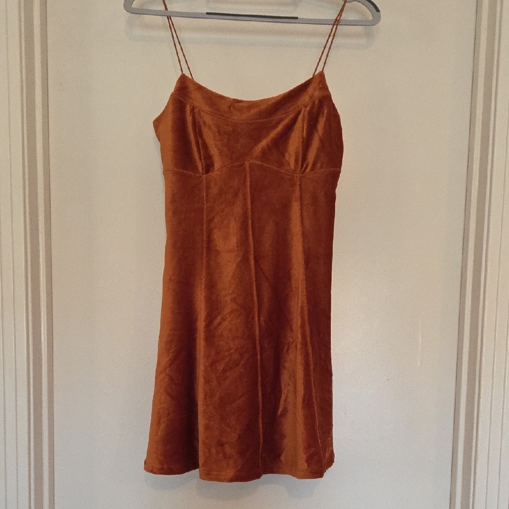 Wild Fable Rust Velvet Mini Dress